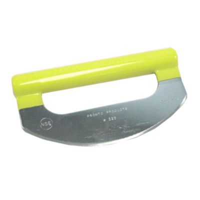 S/S Pizza Knife W/ Yellow Handle, 4-3/8" x 8-1/8"