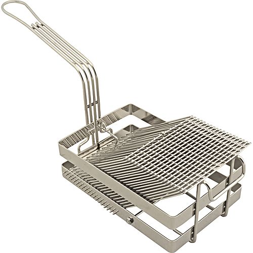 Nickel & Chrome-Plated Tostada Basket, 6-1/4 x 10-1/2 x 5