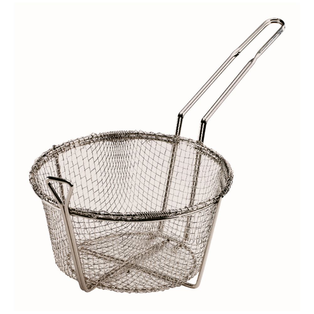 Browne Foodservice Nickel Plated Wire 11-1/2" Round Fry Basket