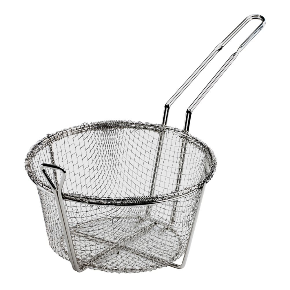 Browne Foodservice Nickel Plated Wire 9-1/2" Round Fry Basket