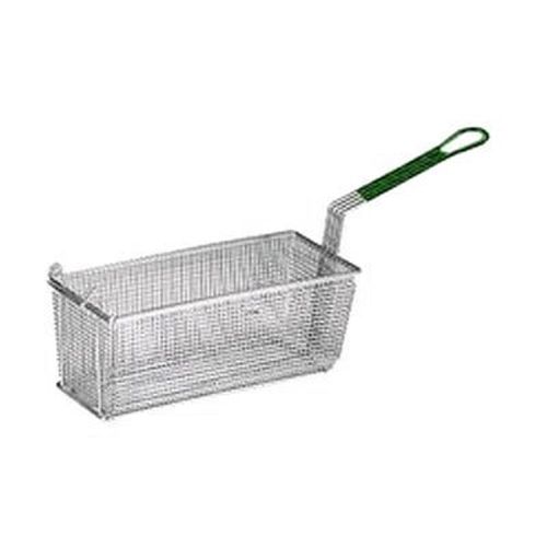 Prince Castle Front Hook 13" Fry Basket w/ Green Plastisol Handle