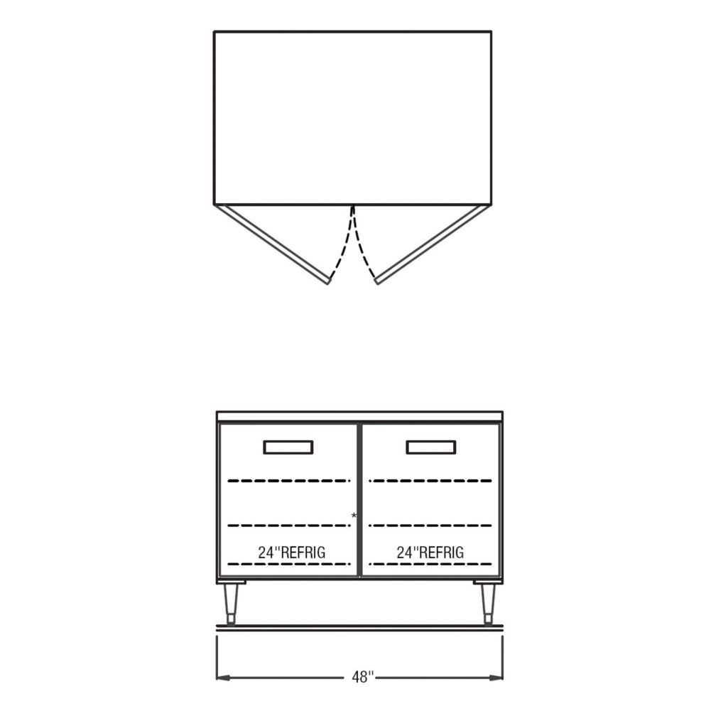Randell&reg; Undercounter 48" x 30" Worktop Refrigerator