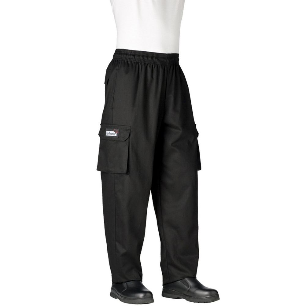 Chefwear&reg; XL Black Cargo Pants