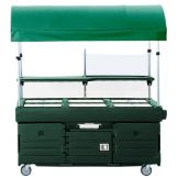 Cambro CamKiosk&reg; Cart w/ 6 Pan Wells and Canopy, Green