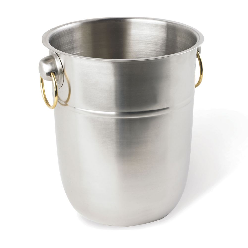 Satin Finish S/S Wine Bucket, 8-3/4" Diam x 10-1/8" H