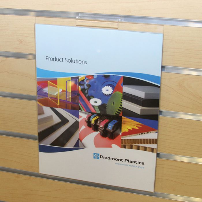Sign Holder For Slatwall, Clear, 8-1/2" x 11"