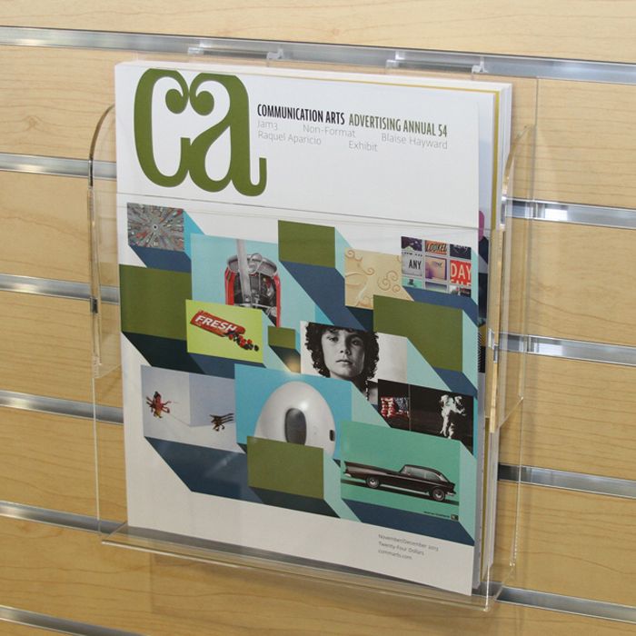 Brochure Holder For Slatwall, Clear, 8-1/2 x 11