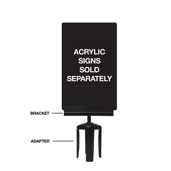 Colorific Black Bracket For Sign Tensabarrier, Plexiglass
