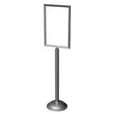 Vertical Portable Sign / Display Stand, Satin Chrome