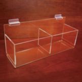 Slatwall Double Hosiery Bin, Acrylic, 7 x 4-1/2 x 4-1/2