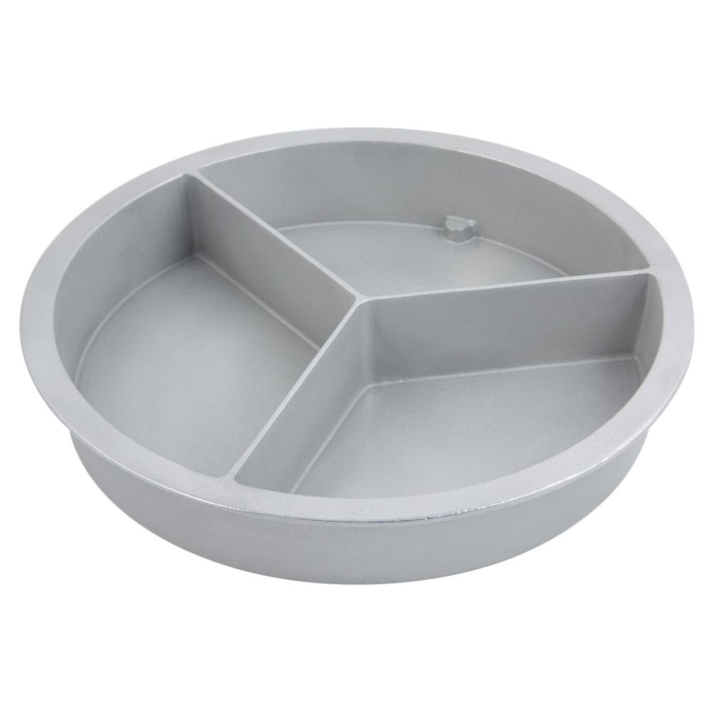 Bon Chef Pewter Glo Round 4 qt 3-Compartment Food Pan