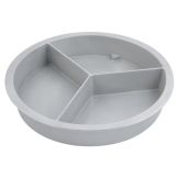 Bon Chef Pewter Glo Round 4 qt 3-Compartment Food Pan