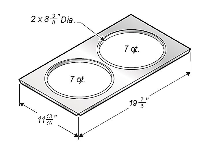 Wells Dual 7 Qt Insert Adapter Plate for SMP