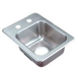 S/S 2-Hole Drop-In Bar Sink, 13" x 17" x 6"