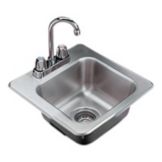 S/S Bar/Waitress Sink W/Strainer & Gooseneck Faucet