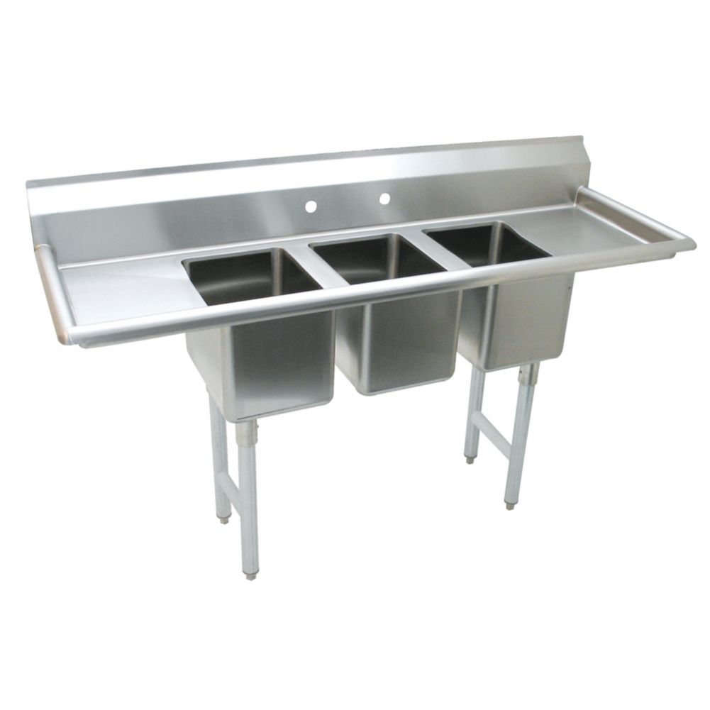 S/S 3-Compartment Convenience Store Sink, 58"