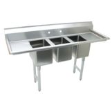 S/S 3-Compartment Convenience Store Sink, 58"