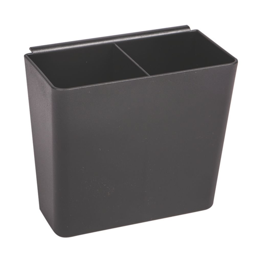 San Jamar&reg; Black Plastic Stir Stick/Straw Caddy