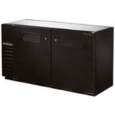 True&reg; Black 2-Solid Door 4-Shelf Back Bar Cooler for 94 6-Packs