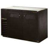 True&reg; Black 2-Solid Door 4-Shelf Back Bar Cooler for 82 6-Packs