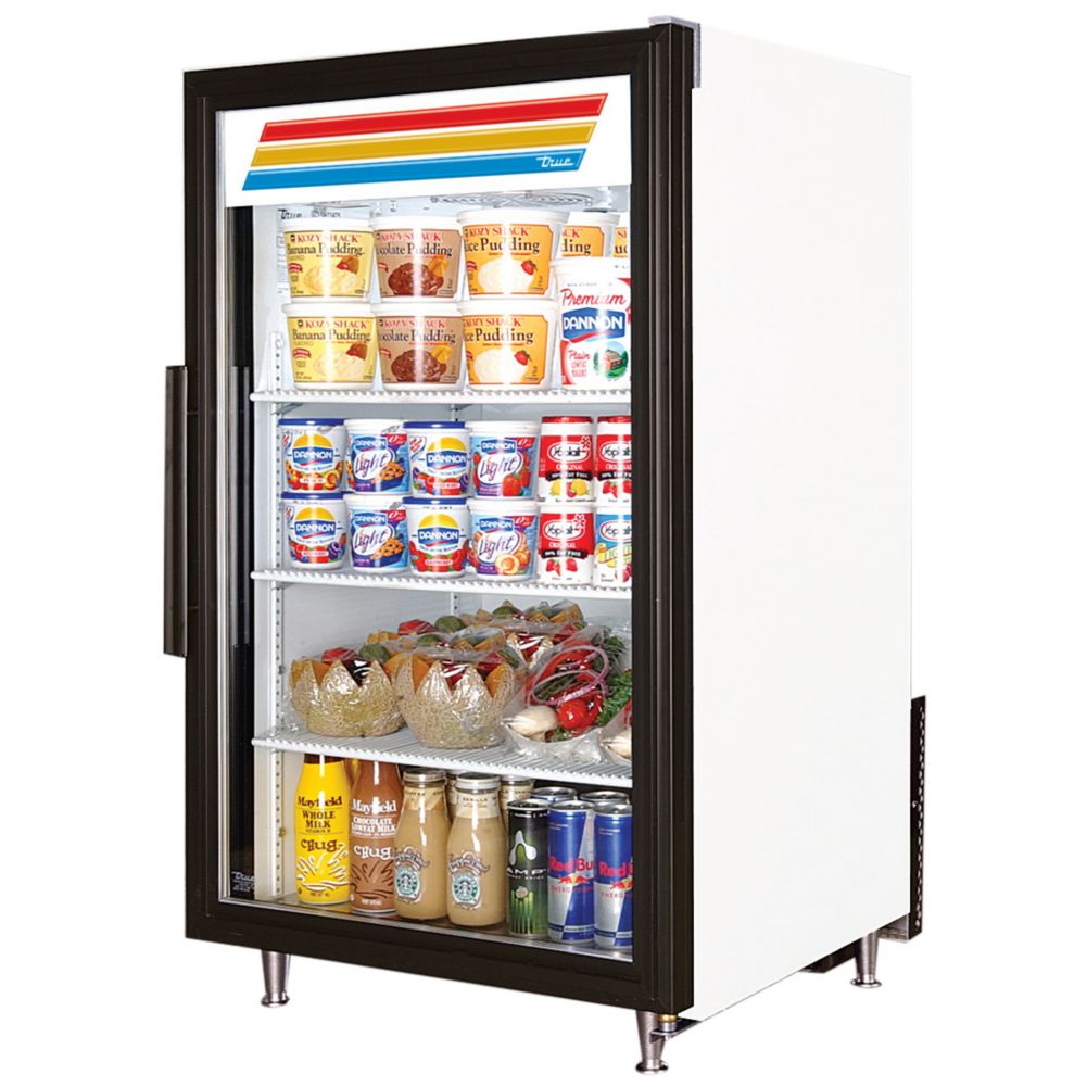 True&reg; White Glass Door Countertop Refrigerator, 7 Cubic Ft