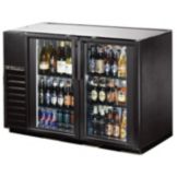 True&reg; Black 2-Swing Glass Door Back Bar Cooler for 82 6-Packs