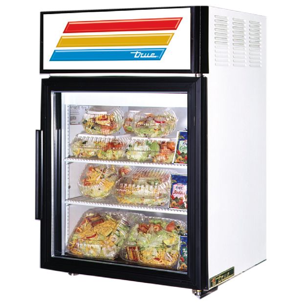 True&reg; White Glass Door Countertop Refrigerator, 5 Cubic Ft