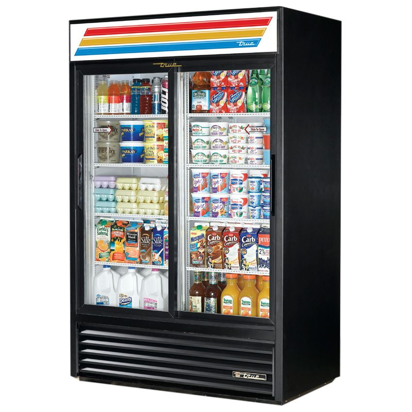 True&reg; Black Glass Door Refrigerator Merchandiser, 45 Cubic Ft