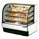 True&reg; White Curved Glass Refrigerated Bakery Case, 27.4 Cubic Ft