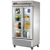 True&reg; T-Series Glass 2-Door 6-Shelf Reach-In Refrigerator, 35 CF