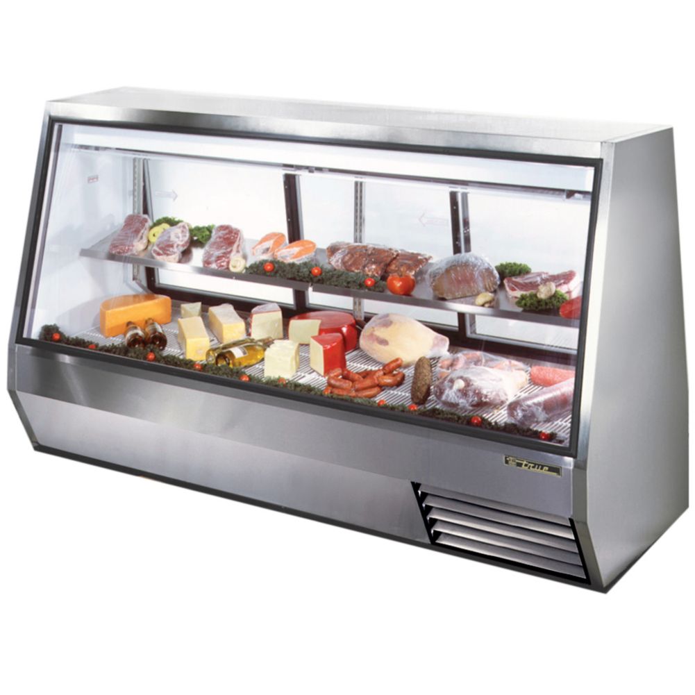 True&reg; 3-Sliding Door 2-Half Shelf Double-Duty 46 Cu Ft Deli Case