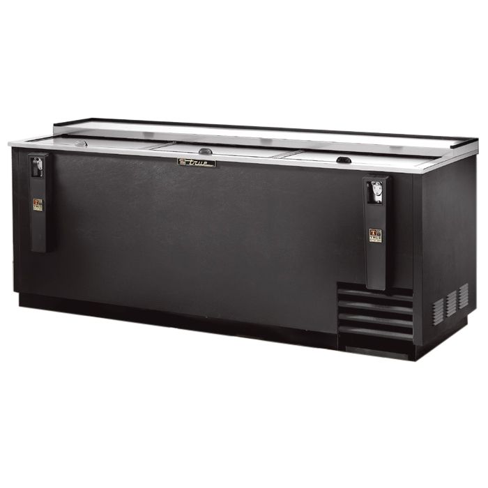 True&reg; Black Deep Well Bottle Cooler, 42 Cases / 12 oz Cans