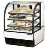 True&reg; White Curved Glass Refrigerated Bakery Case, 19 Cubic Ft