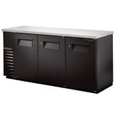 True&reg; Black 2-Solid Swing Door Back Bar Cooler for 150 6-Packs