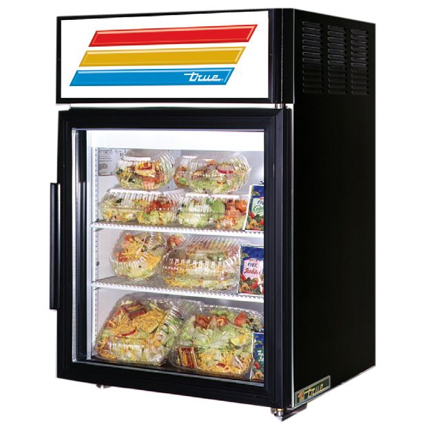 True&reg; Black Glass Door Countertop Refrigerator, 5 Cubic Ft