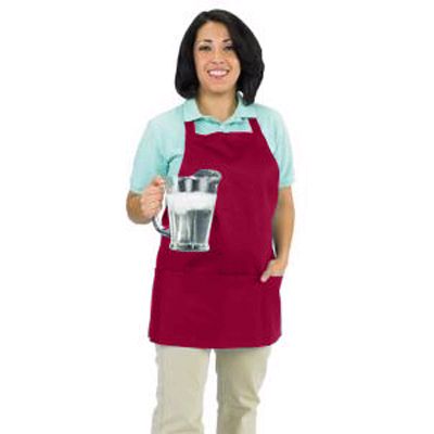 Chef Revival&reg; Professional Front-of-the-House Burgundy Bib Apron