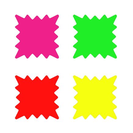 Four Color Starburst Sign Pack, 6" x 6"