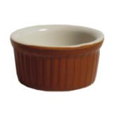 Tuxton&reg; 4.5 Oz. Autumn/Eggshell Two-Tone Fluted Ramekin
