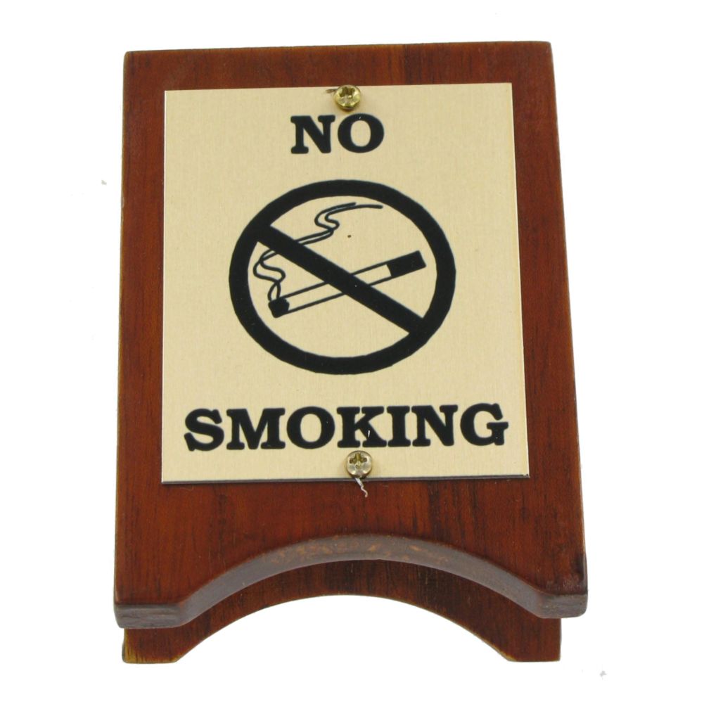 Wood & Brass No Smoking Sign, 4" x 3"
