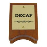 Wood & Brass Decaf Sign, 4" x 3"