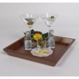 Square Mahogany Wood Amenity Tray