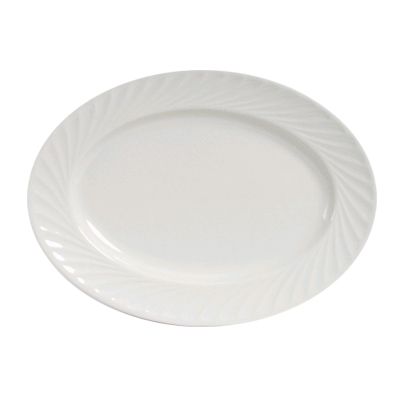 Tuxton&reg; Meridian 11-5/8" x 8-1/4" Eggshell Oval Platter