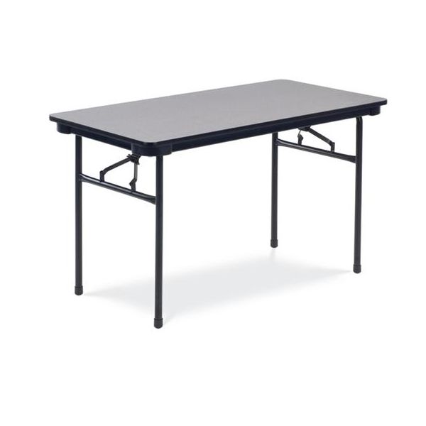 Gray Top Folding Table w/ Char Black Edge/Legs, 48 x 24 x 29