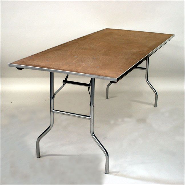 Standard Series Folding Banquet Table w/ Crimped Aluminum Edge, 30x72