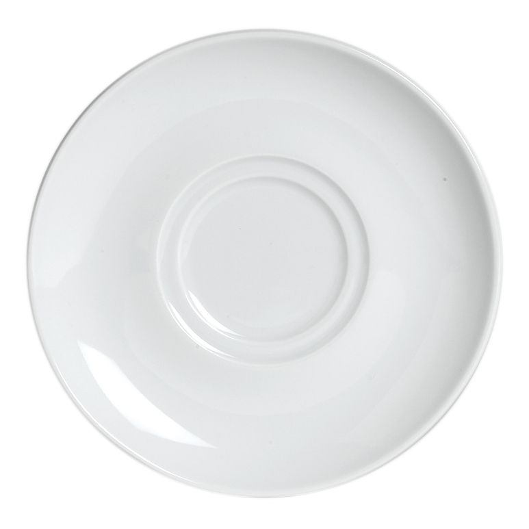 Steelite Varick Cafe White Porcelain 6-1/4" Double Well Saucer