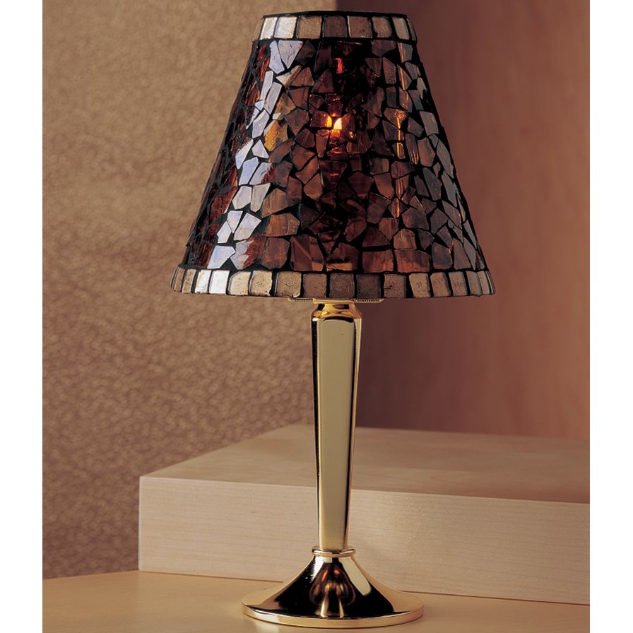 Sterno&reg; Amber Mosaic 5-1/2" Glass Shade