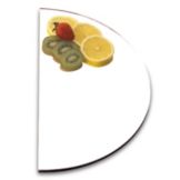 Delfin 24x12 in. Half Round Display Mirror Backed W/Black Acrylic