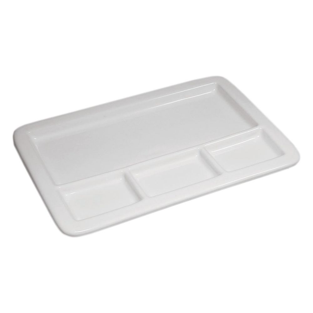 Diversified Ceramics White 4-Compartment Appetizer Plate