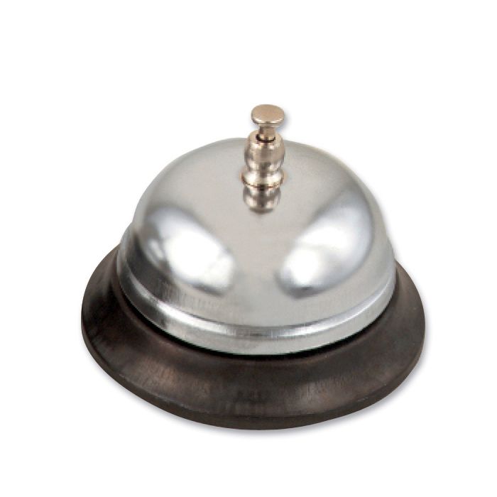 Browne Foodservice Nickel Plated 3" Call Bell w/ Plastic Base