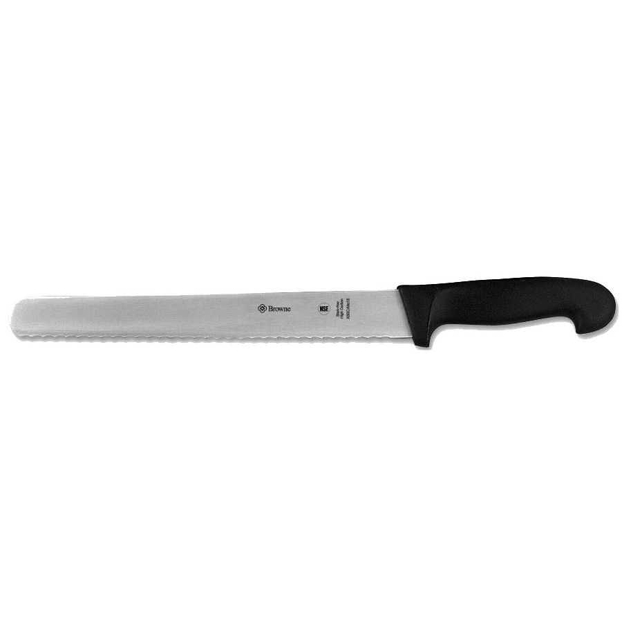 Browne S/S Serrated 10" Bread Knife w/ Black Plastic Handle